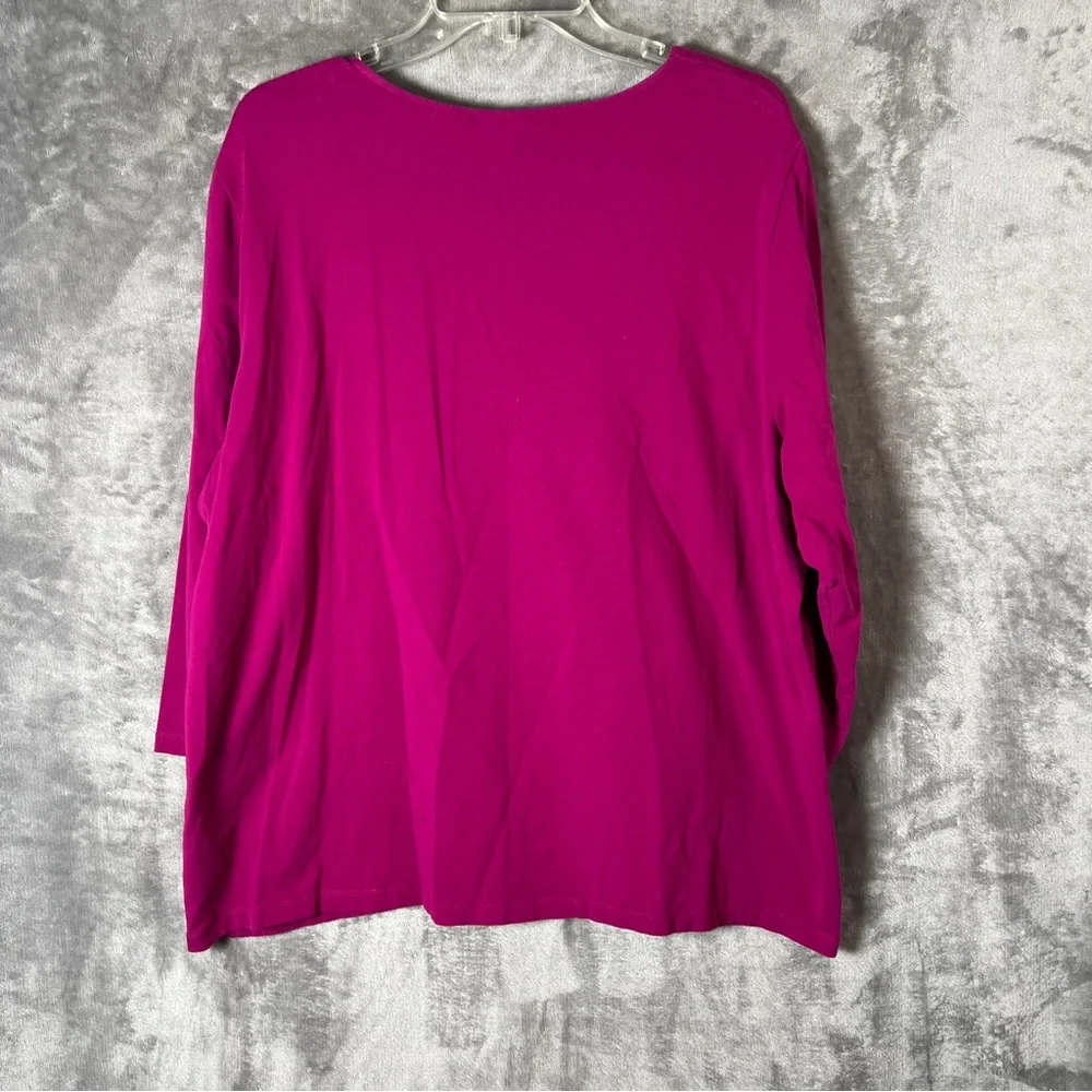 Ruby Rd. Fuchsia Embellished Blouse - Picture 7 of 8